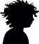 A boy black color head silhouette vector