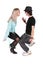 Boy in black hat dances with girl