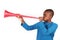 Boy Blowing Vuvuzela