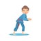 Boy In Blue Kimono In Sparring Fight On Karate Martial Art Sports Training Cute Smiling Cartoon Character