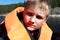 Boy on boat in Ladoga skerries