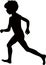 A boy body runing, silhouette vector