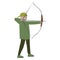 Boy with bow. Archer vector illustration