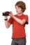 Boy with camcorder