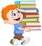 Boy carrying books