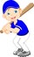 Boy cartoon baseball player