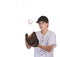 Boy catching baseball