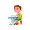 Boy Child Artist Playing Melody On Piano Vector