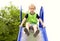 Boy Child playing in Park playground