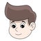Boy chubby head sticker emoticon smiling friendly