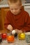 Boy Coloring Eggs