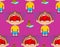 Boy crying open mouth pattern seamless. Child tantrum background