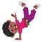 Boy Dancing cartoon with hand stand pose