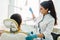 Boy in a dental cabinet, pediatric dentistry