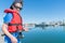 Boy on dock fishing