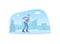 Boy Dressed in Warm Clothing Skating on Rink, Winter Sports Outdoor Activity Vector Illustration