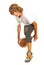 Boy dribbling basketball