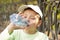 Boy drinking water