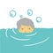 boy drowning. Vector illustration decorative design