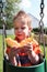 Boy eating melon