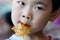 Boy eating sweet malt