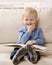 Boy enjoying reading a book