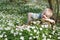 Boy in flowers