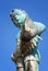 Boy fountain with a fish statue in Rovinj,Croatia