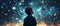 Boy Gazes At The Glittering Night Sky, A Backdrop For Aspirations Of Hope And Unity