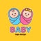 Boy and girl.Baby shower,Newborn logo
