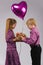 Boy, girl and a balloon