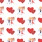 Boy Girl Couple Wings Back Seamless Pattern Heart