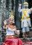 Boy and girl dressed in traditional Cambodian clothings