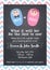 Boy or Girl? Gender reveal party invitation card vector design