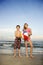 Boy and girl holding ball