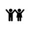 Boy and girl icon icon in flat style. Child symbol