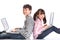Boy and Girl with Laptops
