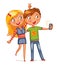 Boy and girl posing together