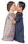 Boy and Girl Puppets Kiss