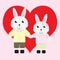 Boy and girl rabbit