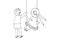 Boy girl rolls on a swing. eps10 vector stock illustration