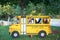 Boy and girl in small school bus