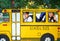 Boy and girl in small school bus
