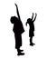A boy and a girl standing body silhouette vector