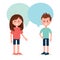 Boy and Girl Talking to Each Other. Conversation and Sharing Ideas Vector Illustration