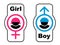 Boy girl toilet symbols