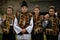 Boy and girls from Bucovina wearing traditional clothes