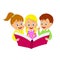Boy and girls read book