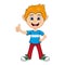 Boy gives thumbs up cartoon