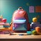A Boy Goes Back To School With His Bag Cartoon Character Ai Generate